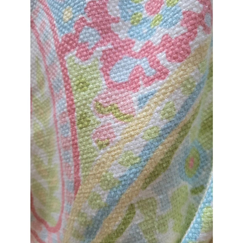 Queen duvet Custom Paisley Heavy fabric Pink green blue FIRM PRICE